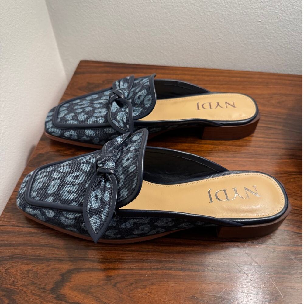 NWOT NYDJ Tillie Mule in Cheetah Denim Size 9 - Picture 5 of 6